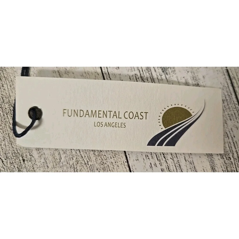 Fundamental Coast Sweatshirt SMALL Black Pullover 1/4 Button Up Slater Mock NEW